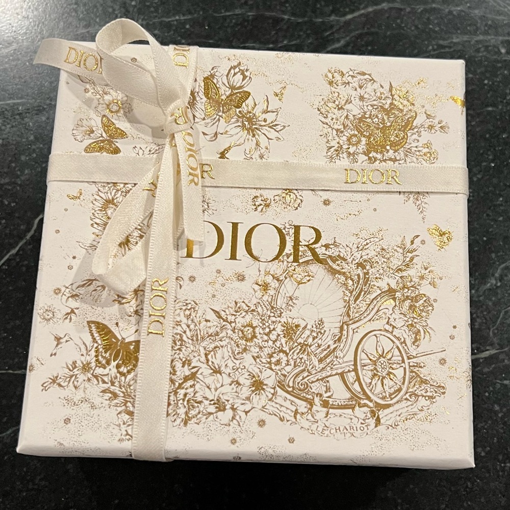 Dior Cream and Gold Decorative Gift Box with Ribbon